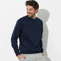 Sweater in molton met ronde hals