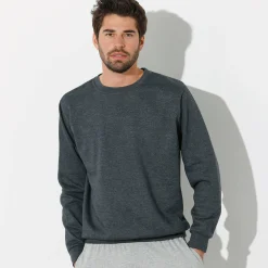 Sweater in molton met ronde hals