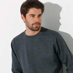 Sweater in molton met ronde hals