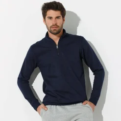 Sweater in molton met truckerskraag