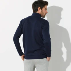 Sweater in molton met truckerskraag