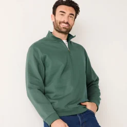 Sweater in molton met truckerskraag