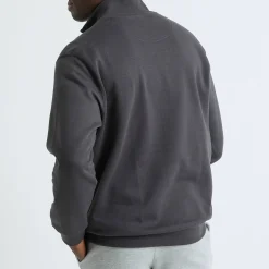Sweater in molton met truckerskraag