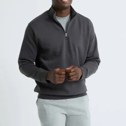 Sweater in molton met truckerskraag
