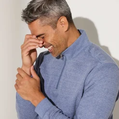 Sweater in molton met truckerskraag