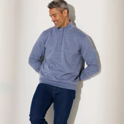 Sweater in molton met truckerskraag