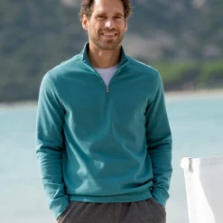 Sweater in molton met truckerskraag