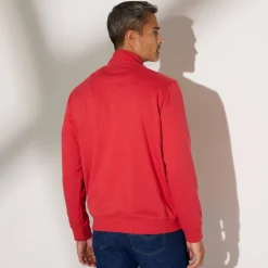 Sweater in molton met truckerskraag