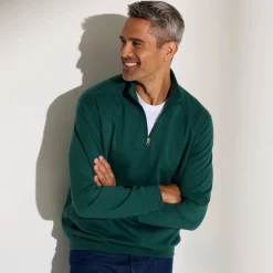 Sweater in molton met truckerskraag