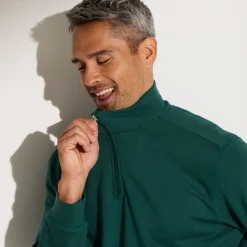 Sweater in molton met truckerskraag