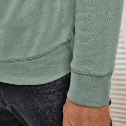 Sweater in molton met truckerskraag