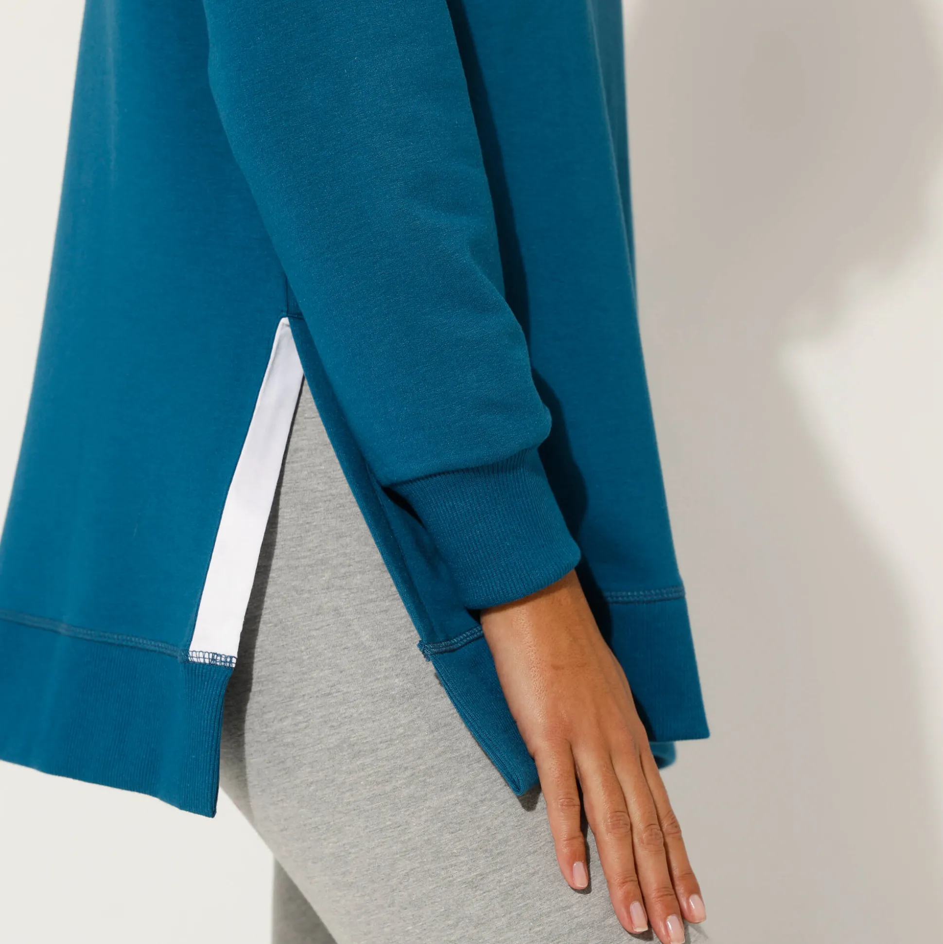 Sweater in molton met tunieklengte
