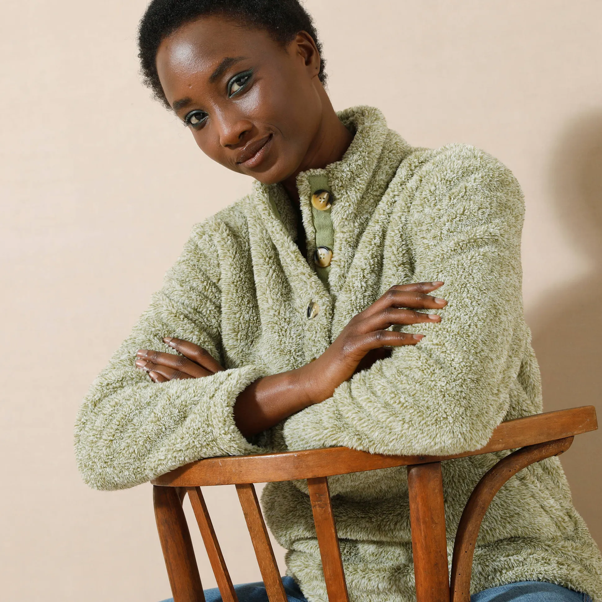 Sweater in pluchetricot