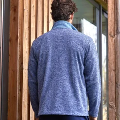 Sweater met opstaande ritskraag, tricot gevoerd met molton
