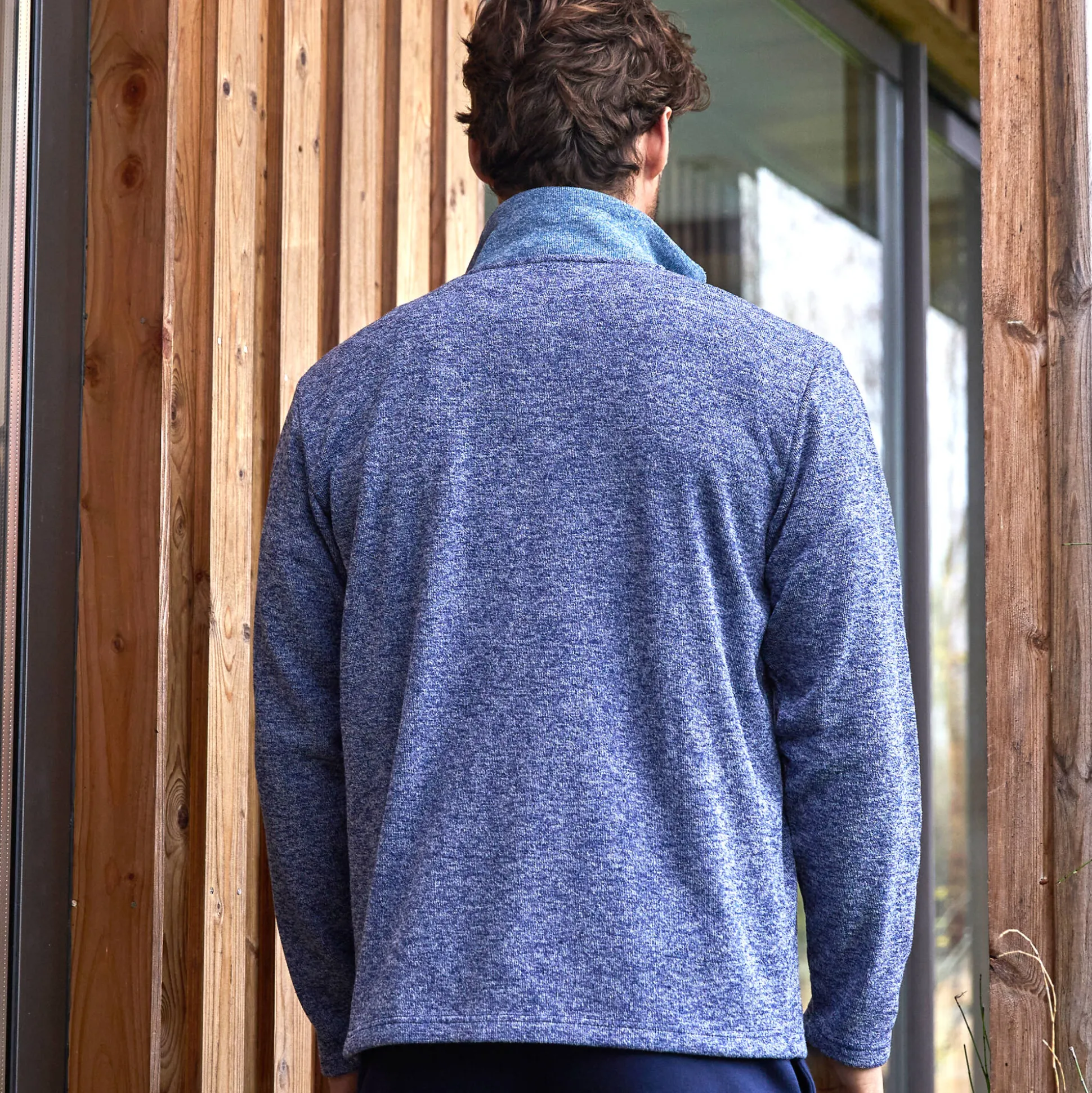 Sweater met opstaande ritskraag, tricot gevoerd met molton