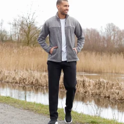 Sweater met opstaande ritskraag, tricot gevoerd met molton