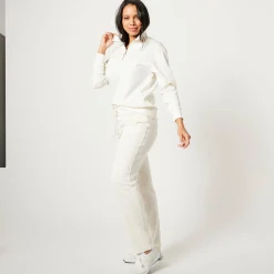 Sweater met opstaande ritskraag in geruwd molton