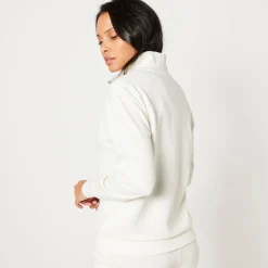 Sweater met opstaande ritskraag in geruwd molton