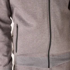 Sweater met rits en kap, in geruwd molton, met contrasterende details