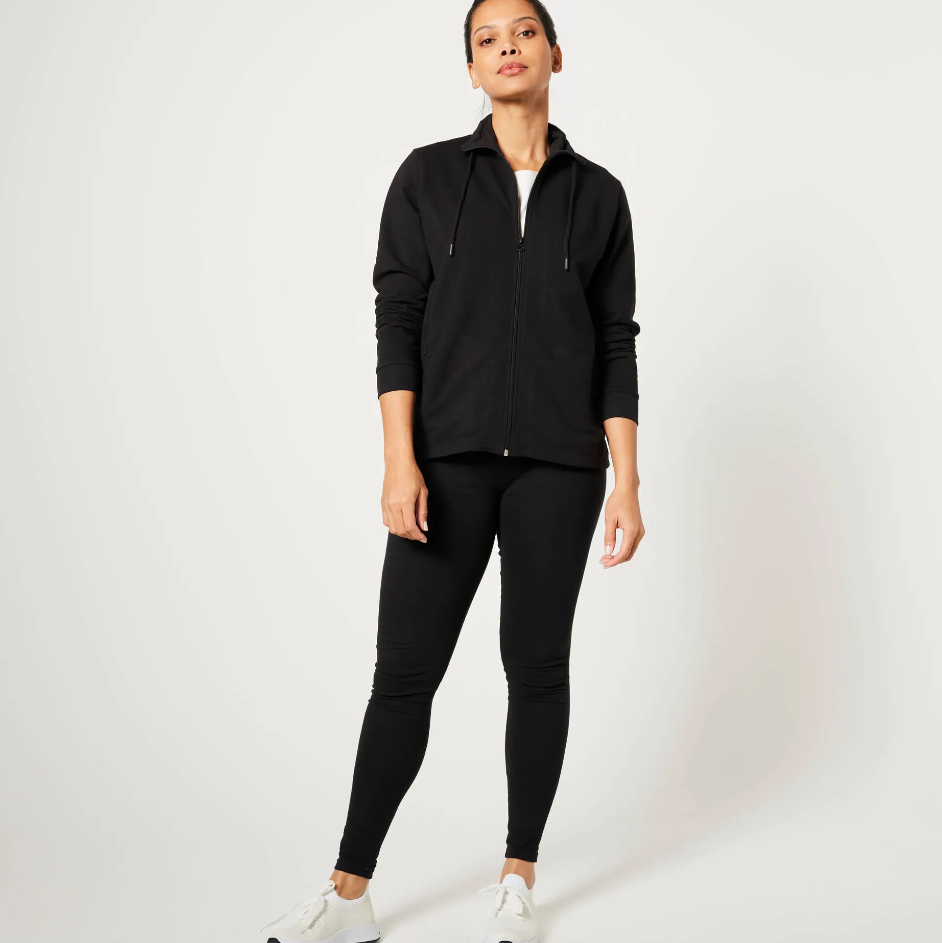 Sweater met rits, opstaande kraag