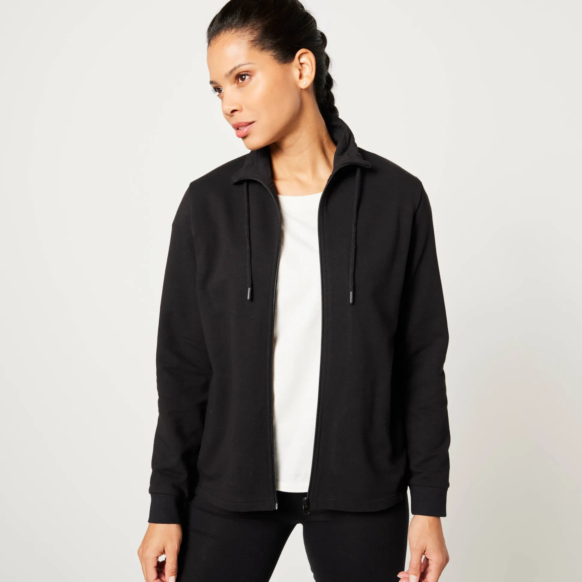 Sweater met rits, opstaande kraag