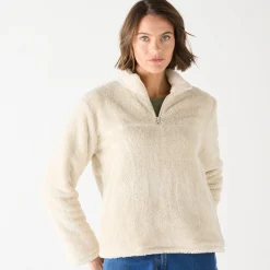 Sweater met rits, pluchetricot