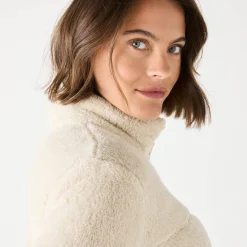 Sweater met rits, pluchetricot