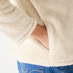 Sweater met rits, pluchetricot