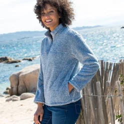 Sweater met rits, pluchetricot