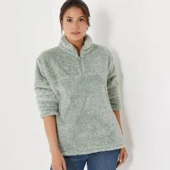 Sweater met rits, pluchetricot