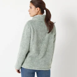 Sweater met rits, pluchetricot