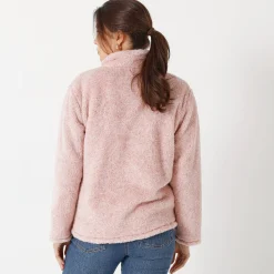 Sweater met rits, pluchetricot