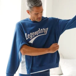 Sweater met ronde hals, rits opzij