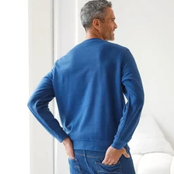 Sweater met ronde hals, rits opzij