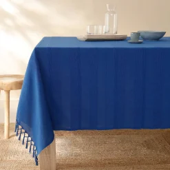 Tafellaken in katoen met artisanaal weefsel