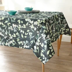 Tafellaken in polyester, met bladerenprint