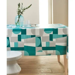 Tafellaken in toile cirée met duo patchwork print