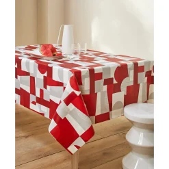 Tafellaken in toile cirée met duo patchwork print