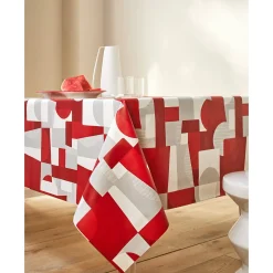 Tafellaken in toile cirée met duo patchwork print