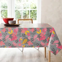 Tafellaken in toile cirée met bladerenprint