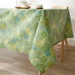 Tafellaken in toile cirée met bladerenprint