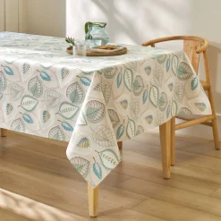 Tafellaken in toile cirée, bladerenprint