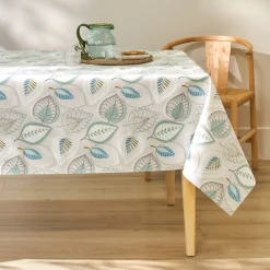 Tafellaken in toile cirée, bladerenprint