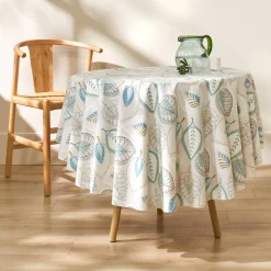 Tafellaken in toile cirée, bladerenprint