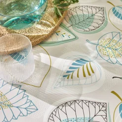 Tafellaken in toile cirée, bladerenprint