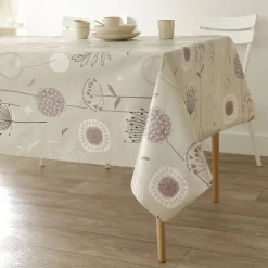 Tafellaken in toile cirée met paardenbloemmotief