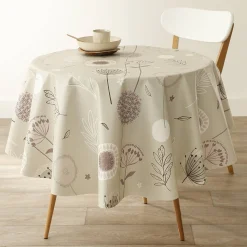 Tafellaken in toile cirée met paardenbloemmotief