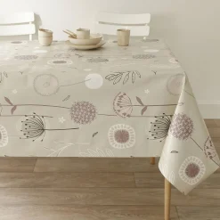 Tafellaken in toile cirée met paardenbloemmotief