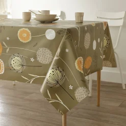 Tafellaken in toile cirée met paardenbloemmotief