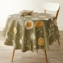 Tafellaken in toile cirée met paardenbloemmotief